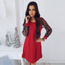 Mesh Long Sleeve Mini Tunic Dress