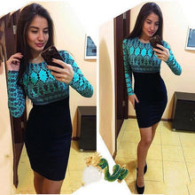Casual Pattern Print Long Sleeve Sheath Mini Dress
