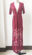 Sexy High Waist Side Split Lace Maxi Dress