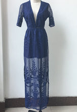 Sexy High Waist Side Split Lace Maxi Dress