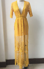 Sexy High Waist Side Split Lace Maxi Dress