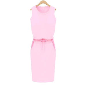 Sexy Sleeveless Slim Fit Cotton Dress