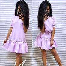 Casual O Neck Short Sleeve Droop Waist Dress