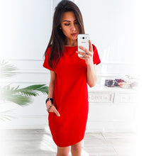 Casual O Neck Short Sleeve Straight Mini Dress