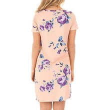 Floral Print Short Sleeve Mini Dress With Pocket