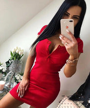 Short Sleeve U Neck Sheath Mini Dress