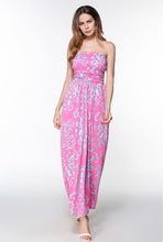 Floral Strapless Off Shoulder Long Maxi Dress