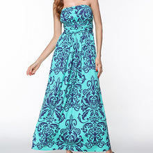 Floral Strapless Off Shoulder Long Maxi Dress