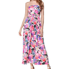 Floral Strapless Off Shoulder Long Maxi Dress