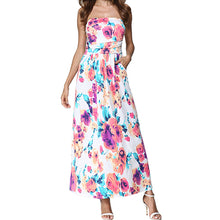 Floral Strapless Off Shoulder Long Maxi Dress