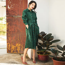 Long Sleeve Shirtwaist Dress With Belt