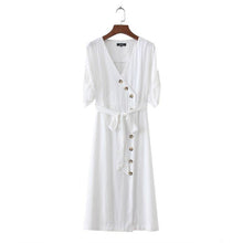 Deep V Neck Bow Tie Half Sleeve Midi Dress