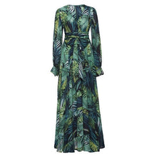 Plant And Floral Print Long Maxi Dress