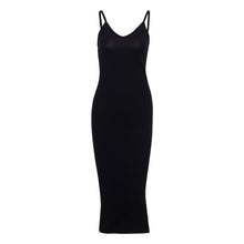Cami V Neck Side Split Bodycon Midi Dress