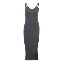 Cami V Neck Side Split Bodycon Midi Dress