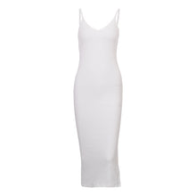 Cami V Neck Side Split Bodycon Midi Dress