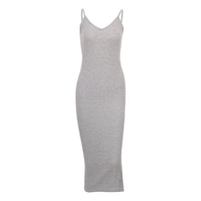Cami V Neck Side Split Bodycon Midi Dress