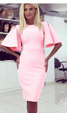 O Neck Half Flare Sleeve Midi Dress