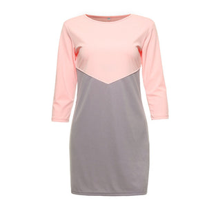 Casual Three Quarter Sleeve Mini Dress