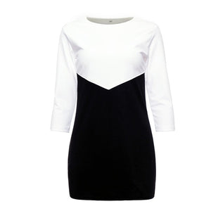Casual Three Quarter Sleeve Mini Dress