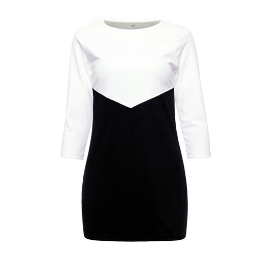 Casual Three Quarter Sleeve Mini Dress