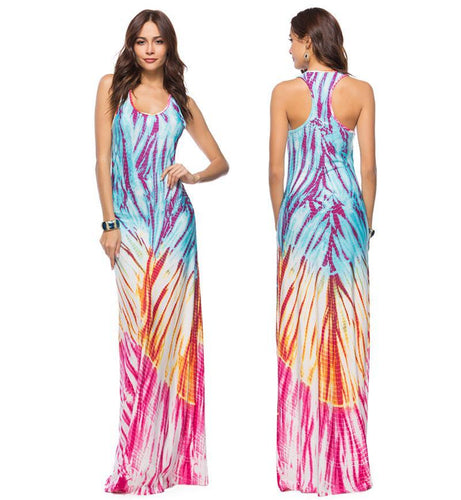 Off Shoulder Sleeveless Elegant Summer Long Dress