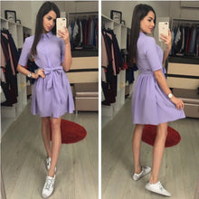 Casual Sashes Front Button Casual Dress