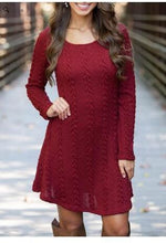 Long Sleeve Knitted Sweaters Dress