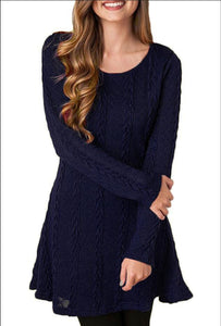 Long Sleeve Knitted Sweaters Dress