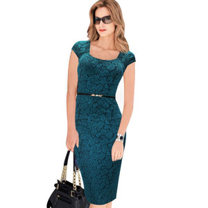 Floral Print Business Casual Dress