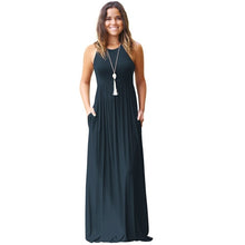 O Neck Sleeveless High Waist Halter Long Dress