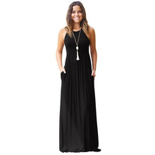 O Neck Sleeveless High Waist Halter Long Dress