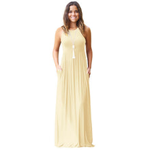 O Neck Sleeveless High Waist Halter Long Dress