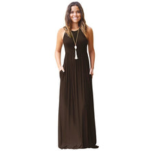 O Neck Sleeveless High Waist Halter Long Dress