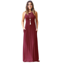 O Neck Sleeveless High Waist Halter Long Dress