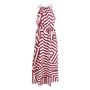 Sleeveless High Waist Long Maxi Dress With Belt