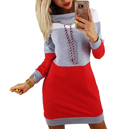Colorful Striped Hoodie Sweatshirt Dress