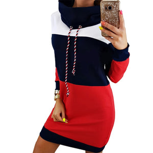 Colorful Striped Hoodie Sweatshirt Dress