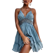 Spaghetti Strap Backless Party Dress Bohemian Beach Dress
