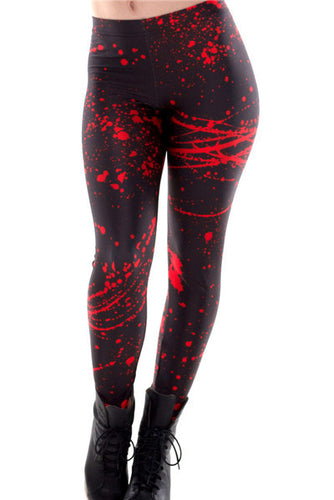 New Black Splatter  Print Women Legging
