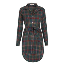 Irregular Plaid Shirt Dresses Women Clothes