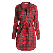 Irregular Plaid Shirt Dresses Women Clothes