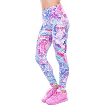 Exotic Purple Flowers Printing Legging