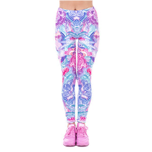 Exotic Purple Flowers Printing Legging
