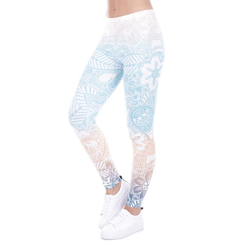 Mandala Leggings Mint Printed Leggings For Women