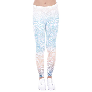 Mandala Leggings Mint Printed Leggings For Women