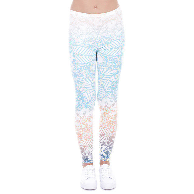 Mandala Leggings Mint Printed Leggings For Women