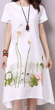 Short Sleeve White Women Dress