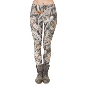 Camo Branches 3D Printing Leggings Woman Pants