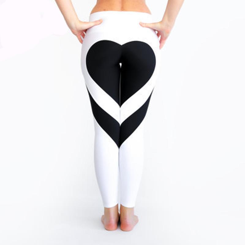 Heart Pattern Mesh Splice Legging